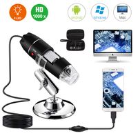 USB Digital Microscope 40X to 1000X, Bysameyee 8 LED Magnification Endoscope Camera with Carrying Case & Metal Stand, Compatible for Android Windows 7 8 10 Linux Mac