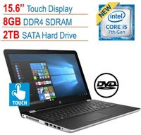 HP 15.6' Touchscreen Laptop PC, Intel Core i5 8GB DDR4, 2TB HDD, Intel HD Graphics 620, Bluetooth, DVD RW, USB HDMI, Webcam, Windows 10 Home, Silver (Renewed)