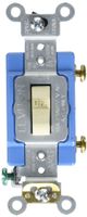 Leviton 1201-2I 15 Amp, 120/277 Volt, Toggle Single-Pole AC Quiet Switch, Extra Heavy Duty Grade, Self Grounding, Ivory