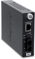 TRENDnet Intelligent 1000Base-T to 1000Base-LX/SX Single Mode SC Fiber Media Converter (20KM, 12.4Miles), Fiber to Ethernet Converter, SC Type Fiber Port, RJ-45,Lifetime Protection, TFC-1000S20