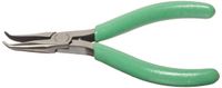 Xcelite CN255V Curved Nose Plier with Green Cushion Grip Handle, Serrated Jaw, 5" Length, 1-15/64" Jaw Length, Carded