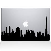 The Decal Guru 2302-MAC-15P-BLA Dubai City Skyline Decal Vinyl Sticker, Black, 15" MacBook Pro (2015 & Older)