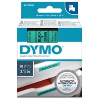 Dymo D1 Standard Labelling Tape 19mm x 7m - Black on Green