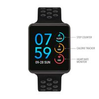 iTouch Air Special Edition Digital Smartwatch and Pedometer - Perforated Silicone Strap (Black/Grey)