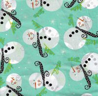 Frosty Winter Snowman on Metallic Minty Tissue Paper ~ # 705 10 Lg Sheets