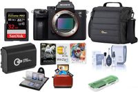Sony Alpha a7 III 24MP UHD 4K Mirrorless Digital Camera (Body Only) - Bundle 32GB SDHC U3 Card, Camera Case, Spare Battery, Cleaning Kit, Memory Wallet, Card Reader, Mac Software Package