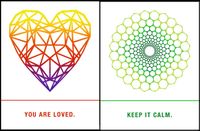 Quiplip EM02106PCK Sacred Geometry Greeting Cards"Loved, Calm", 6-pack