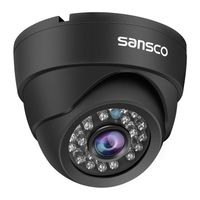 SANSCO 1/4 Inch Color CMOS 1080P HD CCTV Security Camera, IR Cut Day Night Vision, 3.6mm Wide Angle Lens, Weather Proof Metal Casing, Dome