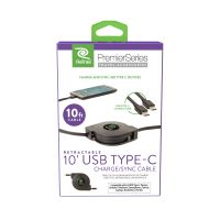 ReTrak Premier Retractable 10 foot 10ft Type C Charge & Sync Cable with Type C