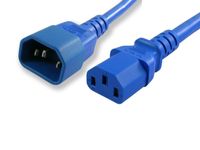Lynn Electronics C13C1410ABL-2F Power Cord IEC 60320 C13 to IEC 60320 C14 SJT Jacket, 10-Amp/125-volt, Blue, 2-Pack
