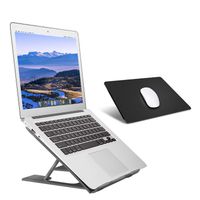 Adjustable Laptop Stand，Ventilated Portable Ergonomic Notebook Riser for Desk,Multi-Angle Adjustable Portable Anti-Slip Mount for MacBook, Surface Laptop, Notebook, 10"-17" Tablet (Black+Mouse Mat)