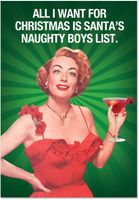 5908 'nau--ty Boy List' - Funny Merry Christmas Greeting Card with 5" x 7" Envelope by NobleWorks