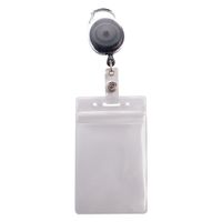 ADVANTUS Vertical Badge Holder/Carabiner-Style ID Card Reel Combo Pack, 2.58" x 3.75" Size, 10/Pack (91129)
