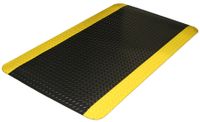 Durable Vinyl Heavy Duty Diamond-DEK Sponge Industrial Anti-Fatigue Floor Mat, 2' x 3', Black with Yellow Border