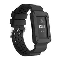 KisFace Accessaries for Charge 3 Bands,Classic Anti Impact Design with Sillicone Rugged Protective Frame Case for Fitbit Charge 3 Wristband