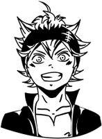 KyokoVinyl Black Clover - Asta Anime Decal Sticker for Car/Truck/Laptop (Black) (6.0" x 4.3")