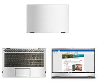 decalrus - Protective Decal for HP Pavilion 14M-CD0001DX (14" Screen) Laptop Silver Texture Brushed Aluminum Skin case Cover wrap BAhpPvillion14m_CD0001dxSilver