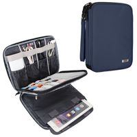 BUBM Electronic Organizer, Travel Cable Organizer Cord Bag for Earphone, USB Flash Drive, Memory Card and More, Compatible with Up to 9.7" iPad or Tablet (X-Large, Dark Blue)
