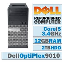 Dell OptiPlex 9010 MT/Core i5-3570 @ 3.4 GHz/12GB DDR3/2TB HDD/DVD-RW/WINDOWS 10 PRO 64 BIT