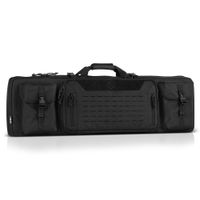 Savior Equipment Urban Warfare Tactical Double Carbine Long Rifle Bag Gun Case Firearm Backpack w/Pistol Handgun Case - 42 Inch Obsidian Black