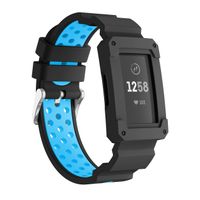 KisFace Accessaries for Charge 3 Bands,Classic Anti Impact Design with Sillicone Rugged Protective Frame Case for Fitbit Charge 3 Wristband