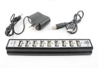 10 Port USB 20 Hub Black Silver Turns One USB Port into Ten!