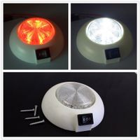 LED 12V Dual White Red RV Caravan Trailer Boat Interior Ceiling Dome Light US