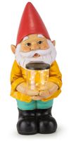 Gnome Solar Powered LED Outdoor Decor Garden Light, 6" W x 13" H (Red Hat)
