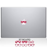 The Decal Guru 2039-MAC-15P-DR Retro Glasses MacBook Decal Vinyl Sticker - 15" MacBook Pro (2015 & Older) - Red