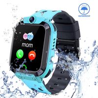 ZQTECH Smart Watch for Kids GPS Tracker - IP67 Waterproof Smartwatches with SOS Voice Chat Camera Math Game Alarm Clock Digital Wrist Watch Smartwatch Girls Boys Birthday Gifts (05 Blue)