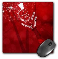 3dRose Pop The Champagne Cork Its New Years in Red & White Mouse Pad, 8" x 8" (mp_173261_1)