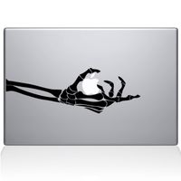 The Decal Guru Skeleton Hand Grabs MacBook Decal Vinyl Sticker - 13" MacBook Pro (2016 & Newer) - Black (0221-MAC-13X-BLA)