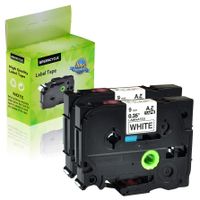 Greencycle 2 PK Black on White Label Tape Compatible for Brother TZe-221 TZ 221 TZe221 TZe 221 P-Touch 9mm 8m 26.2ft PT1130 PT1160 PT1170 PT1700 PT1750 PT1760 PT530 PT550