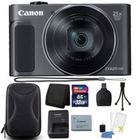 Canon PowerShot SX620 HS 20.2MP 25X Zoom WiFi Digital Camera + 32GB Memory Card + Wallet + Reader + Hard Shell Case + 3pc Cleaning Kit + Small Tripod