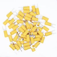 Wiwaplex SV5.5-5 Pre Insulated Fork Terminal Spade Terminal Connector 12-10 AWG #10, Yellow (50Pcs)