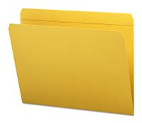 Smead File Folder, Reinforced Straight-Cut Tab, Letter Size, Goldenrod, 100 per Box (12210)