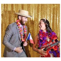Backdrop Fabric Curtain Gold-10FTx10FT-Sequin Photo Backdrop Shimmer Curtains for Backdrop Sequin-Curtain-Backdrop~1116E