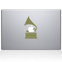The Decal Guru 2097-MAC-13P-G Gramophone Decal Vinyl Sticker, Gold, 13" MacBook Pro (2015 & Older)