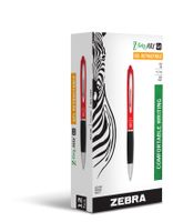 Zebra Z-Grip MAX Gel Retractable Ballpoint Rollerball Pen, Medium Point, 0.7mm, Red, 12-Count