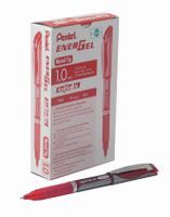 Pentel ENER-GEL Deluxe Liquid Gel Pen, Bold Line, Metal Tip, Red Ink, Box of 12 (BL60-B)
