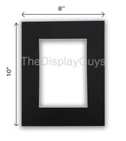 The Display Guys, Pack of 10pcs inch Acid-Free Black Pre-Cut Picture Mats White Core Bevel Cut Frame Mattes for Photo (8x10 Inch Black Mats)