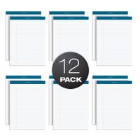 TOPS Docket Writing Pads, 8-1/2" x 11-3/4", Legal Rule, White Paper, 50 Sheets, 12 Pack (63410)