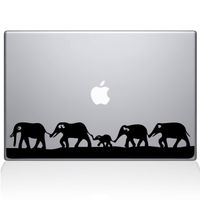 The Decal Guru Elephant March MacBook Decal Vinyl Sticker - 11" MacBook Air - Black (0152-MAC-11A-BLA)