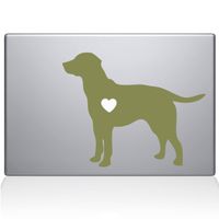 The Decal Guru Labrador Retriever Love Silhouette Decal Vinyl Sticker, 13" MacBook Pro (2015 & Older Models), Gold (2337-MAC-13P-G)