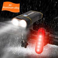 Best Mountain Bike Lights for Night Riding,1000 Lumens Bike Headlight 2 LED【Upgrade Mount】,USB Rechargeable Bicycle Headlight & Rear Light Set for Road Commuting,Front & Back Bike Light Flashing Light