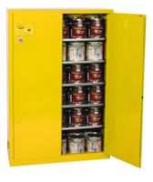 Eagle YPI-47 Safety Cabinet for Paint & Ink, 2 Door Manual Close, 60 gallon, 65"Height, 43"Width, 18"Depth, Steel, Yellow