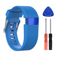 Fitbit Charge HR Bands,Sepcial Colorful Edition Soft Silicone Adjustable Replacement Wristband with Metal Buckle Clasp for Fitbit Charge HR Bands (Sky blue, Small)