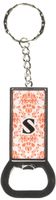 Graphics and More Ring Bottlecap Opener Key Chain, Letter S Initial Damask Elegant Red Black White (KK1603)