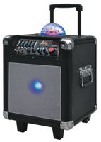 QFX PBX-507100BTSL Portable Battery Powered Bluetooth Mini Party Speaker - Silver/Black