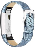 Tobfit Leather Bands Compatible for Fitbit Alta Bands and Fitbit Alta HR Bands (Grid Blue, 5.5''-8.1'')